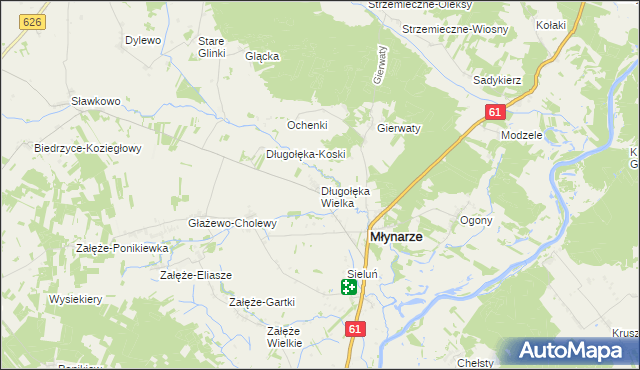 mapa Długołęka Wielka, Długołęka Wielka na mapie Targeo