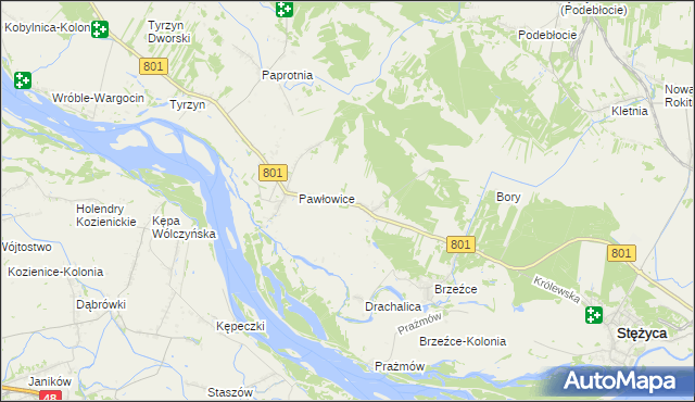 mapa Długowola gmina Stężyca, Długowola gmina Stężyca na mapie Targeo