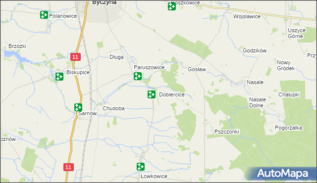 mapa Dobiercice, Dobiercice na mapie Targeo