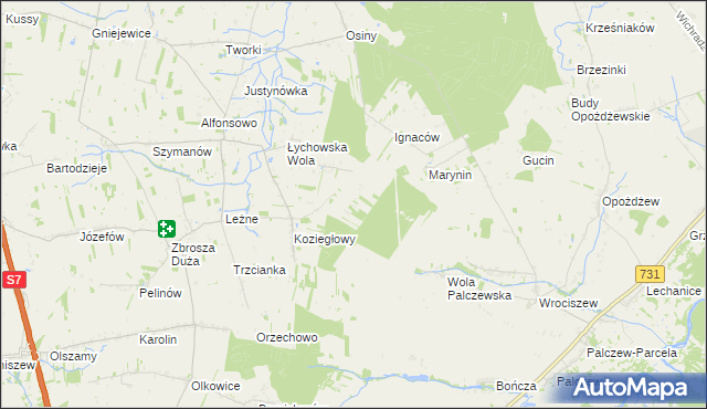 mapa Dobra Wola gmina Jasieniec, Dobra Wola gmina Jasieniec na mapie Targeo