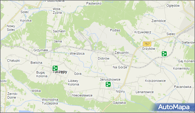 mapa Dobrów gmina Tuczępy, Dobrów gmina Tuczępy na mapie Targeo