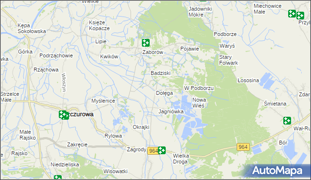 mapa Dołęga gmina Szczurowa, Dołęga gmina Szczurowa na mapie Targeo