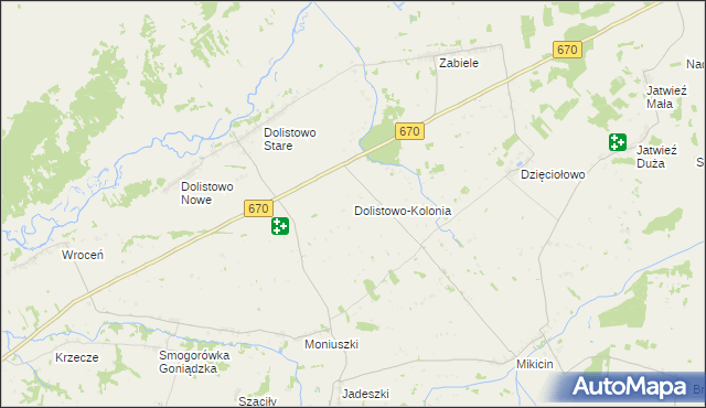 mapa Dolistowo-Kolonia, Dolistowo-Kolonia na mapie Targeo