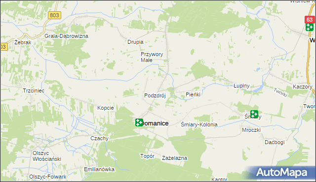 mapa Domanice-Kolonia, Domanice-Kolonia na mapie Targeo