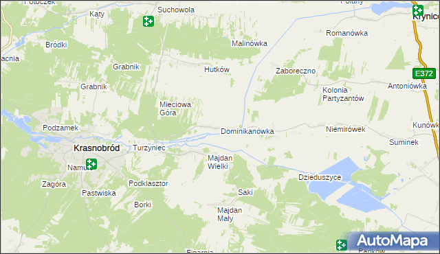 mapa Dominikanówka, Dominikanówka na mapie Targeo