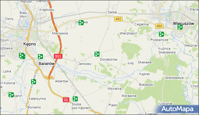 mapa Donaborów, Donaborów na mapie Targeo