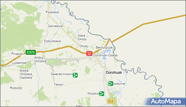 mapa Dorohusk-Osada, Dorohusk-Osada na mapie Targeo