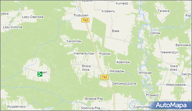 mapa Dorotów gmina Sulejów, Dorotów gmina Sulejów na mapie Targeo