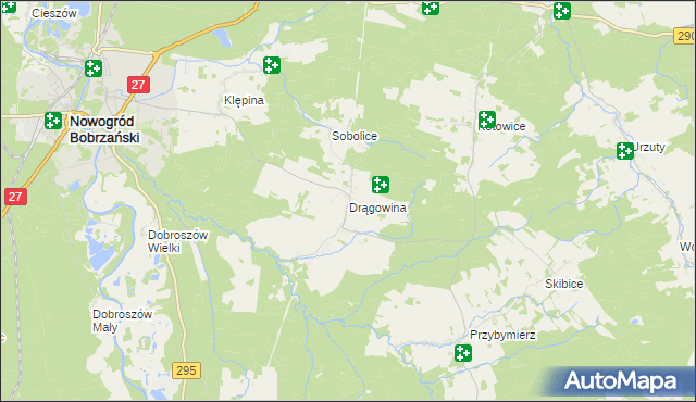 mapa Drągowina, Drągowina na mapie Targeo