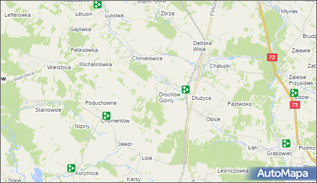 mapa Drochów Górny, Drochów Górny na mapie Targeo