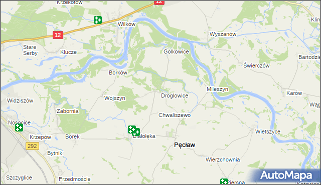 mapa Droglowice, Droglowice na mapie Targeo