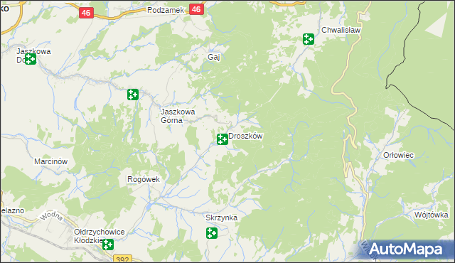mapa Droszków gmina Kłodzko, Droszków gmina Kłodzko na mapie Targeo