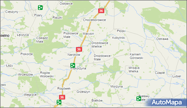 mapa Drozdowice Małe, Drozdowice Małe na mapie Targeo