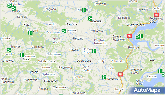 mapa Drużków Pusty, Drużków Pusty na mapie Targeo