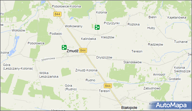 mapa Dryszczów, Dryszczów na mapie Targeo