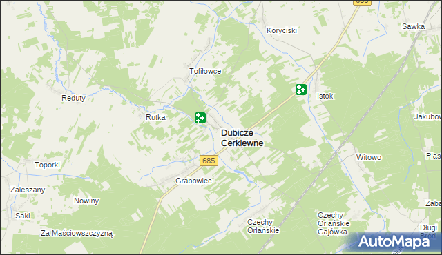 mapa Dubicze Cerkiewne, Dubicze Cerkiewne na mapie Targeo
