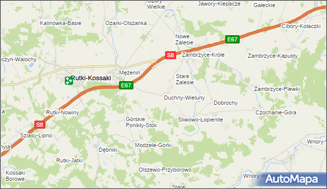 mapa Duchny-Wieluny, Duchny-Wieluny na mapie Targeo