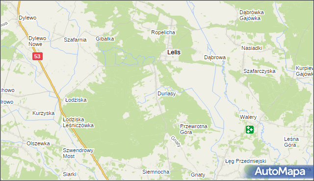 mapa Durlasy, Durlasy na mapie Targeo