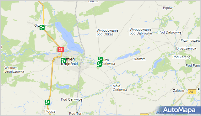 mapa Duża Cerkwica, Duża Cerkwica na mapie Targeo