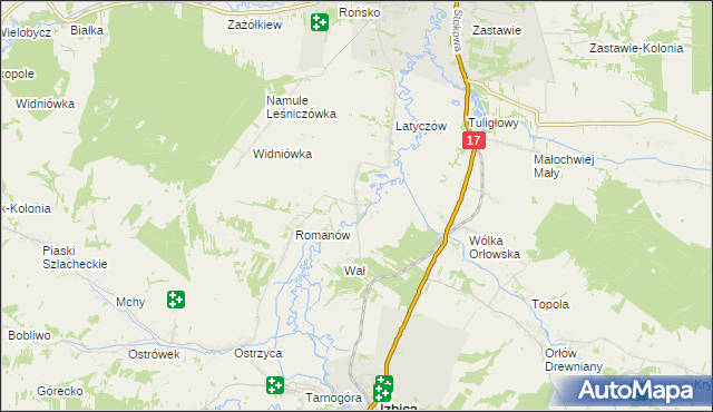 mapa Dworzyska gmina Izbica, Dworzyska gmina Izbica na mapie Targeo