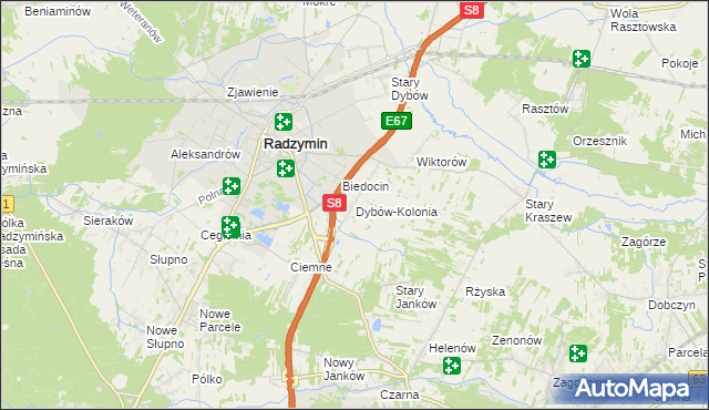 mapa Dybów-Kolonia, Dybów-Kolonia na mapie Targeo