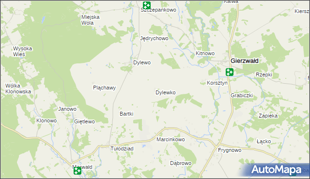 mapa Dylewko, Dylewko na mapie Targeo