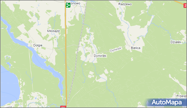 mapa Dyminek, Dyminek na mapie Targeo