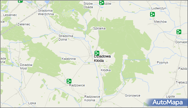 mapa Dziadowa Kłoda, Dziadowa Kłoda na mapie Targeo