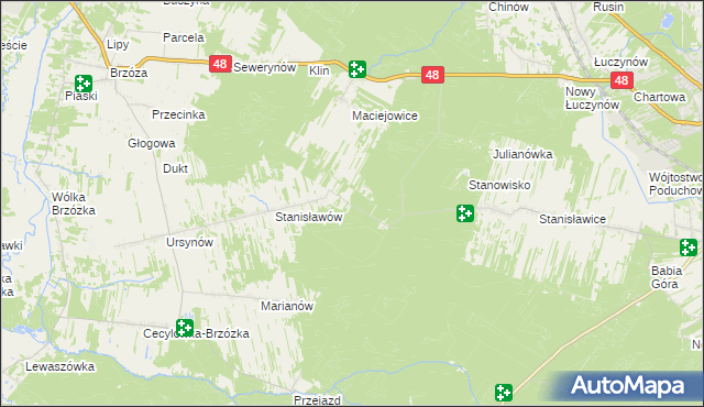 mapa Działki Brzóskie, Działki Brzóskie na mapie Targeo