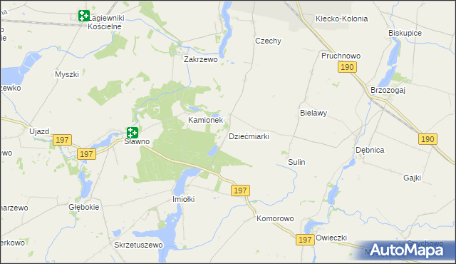 mapa Dziećmiarki, Dziećmiarki na mapie Targeo