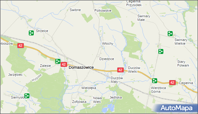 mapa Dziedzice gmina Domaszowice, Dziedzice gmina Domaszowice na mapie Targeo