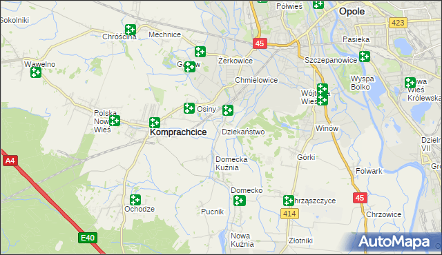 mapa Dziekaństwo, Dziekaństwo na mapie Targeo