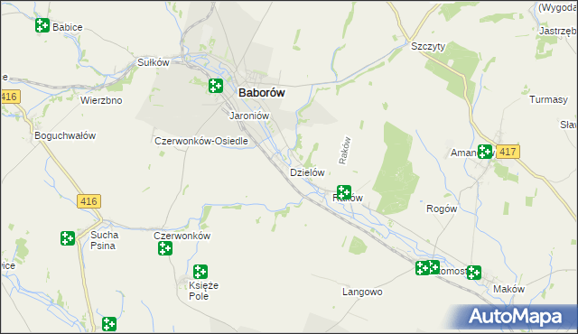 mapa Dzielów, Dzielów na mapie Targeo