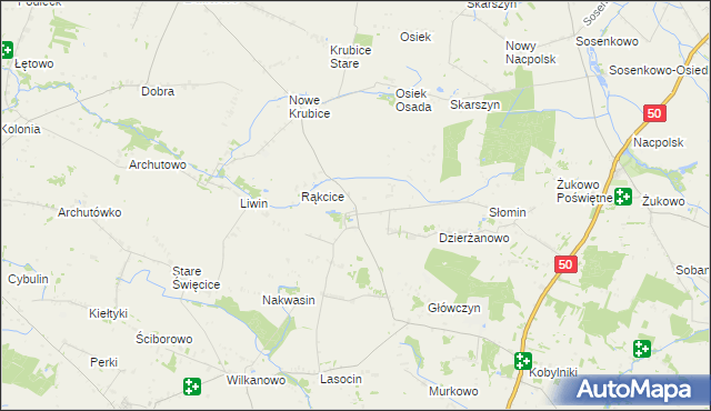 mapa Dzierżanowo-Osada, Dzierżanowo-Osada na mapie Targeo