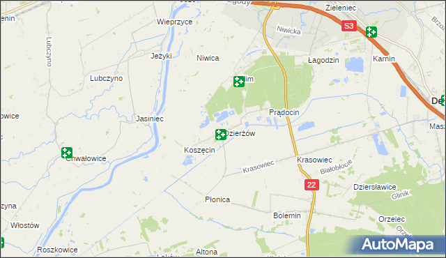 mapa Dzierżów, Dzierżów na mapie Targeo