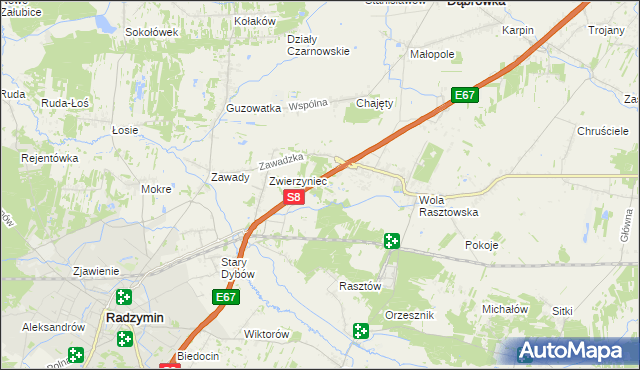 mapa Emilianów gmina Radzymin, Emilianów gmina Radzymin na mapie Targeo