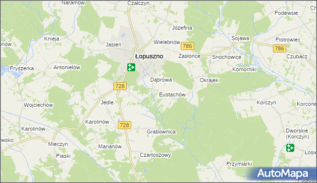 mapa Eustachów, Eustachów na mapie Targeo