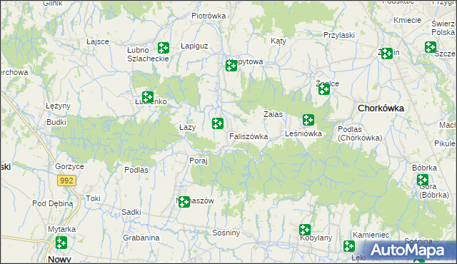 mapa Faliszówka, Faliszówka na mapie Targeo