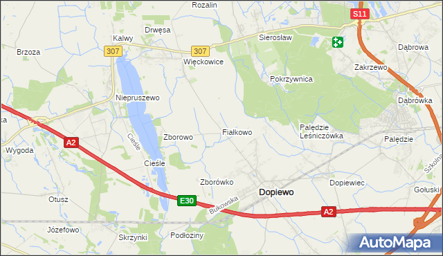 mapa Fiałkowo, Fiałkowo na mapie Targeo