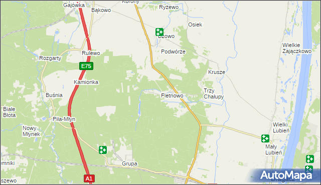 mapa Fletnowo, Fletnowo na mapie Targeo