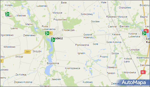 mapa Florkowizna, Florkowizna na mapie Targeo