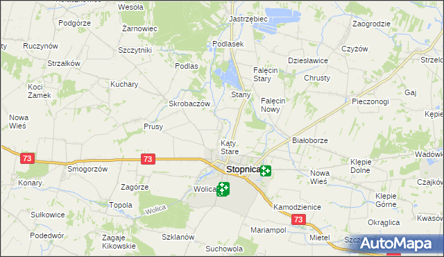 mapa Folwarki gmina Stopnica, Folwarki gmina Stopnica na mapie Targeo