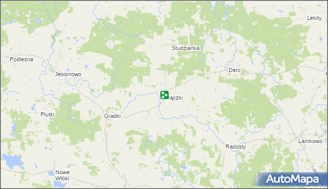 mapa Frączki gmina Dywity, Frączki gmina Dywity na mapie Targeo