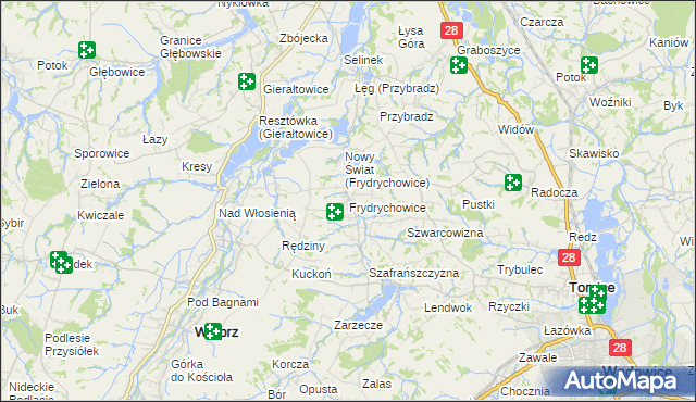 mapa Frydrychowice, Frydrychowice na mapie Targeo