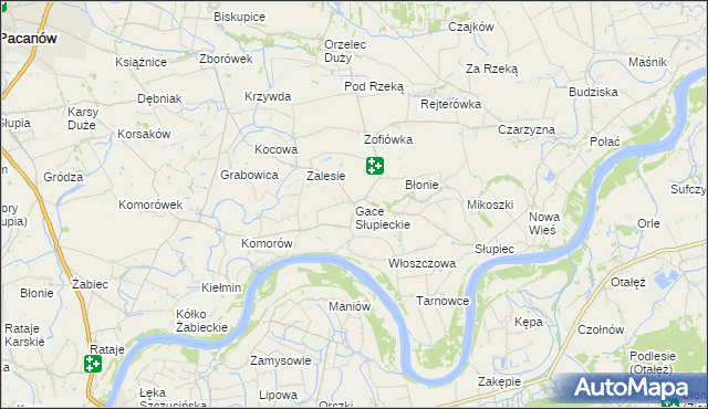 mapa Gace Słupieckie, Gace Słupieckie na mapie Targeo