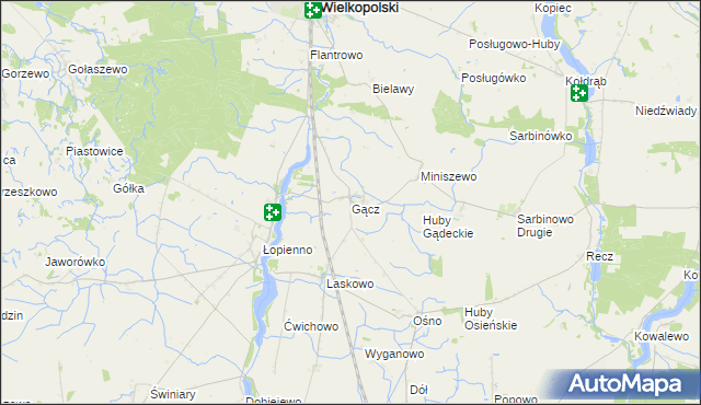 mapa Gącz, Gącz na mapie Targeo