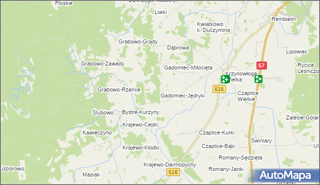 mapa Gadomiec-Jędryki, Gadomiec-Jędryki na mapie Targeo