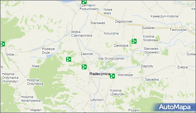 mapa Gaj Gruszczański, Gaj Gruszczański na mapie Targeo