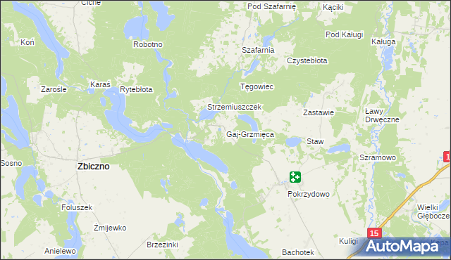 mapa Gaj-Grzmięca, Gaj-Grzmięca na mapie Targeo