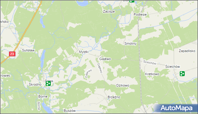 mapa Gajewo gmina Lubiszyn, Gajewo gmina Lubiszyn na mapie Targeo